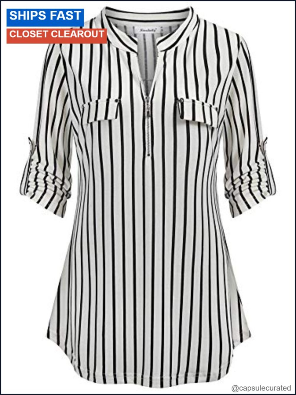 Women's 3/4 Sleeve Plaid Floral Tunic Blouse Long Length Relaxed Fit V-Neck